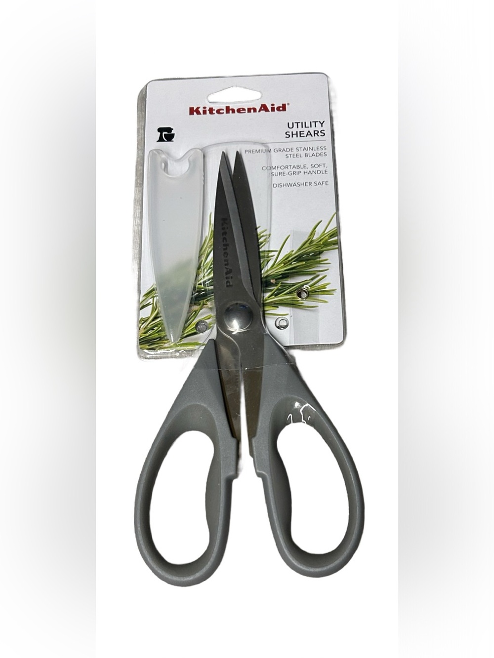 KitchenAid Gray Handle Utility Shears with Stainless Steel Blades
